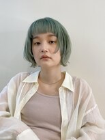 オン眉バング/ミントグリーン