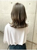 大人可愛い*くびれミディ*フェザーバング*オリーブベージュ