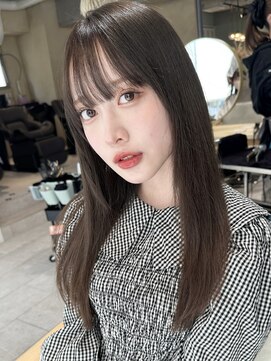 ティア(Tia.) 縮毛矯正/髪質改善トリートメント/グレージュ/ミディアムヘア