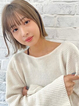 ガーデン タチカワ(garden tachikawa) 柔らかグレージュ×外はねボブ