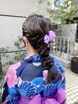 涼しげ編みおろしヘア×浴衣着付け
