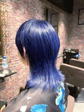 エデン(EDEN) オリエンタルブルー/ウルフカット/原色ダブルカラー/推しカラー