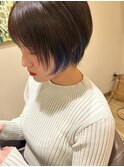 ショート/インナーカラーブルー