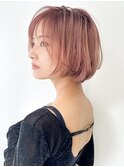 切りっぱなしボブエアリーロング美髪ピンクブラウン[大宮]