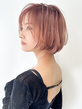 ロンドエニカ 大宮(Lond enika) 切りっぱなしボブエアリーロング美髪ピンクブラウン[大宮]