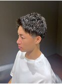 ビジネスツーブロック 短髪七三オールバック ベリーショート