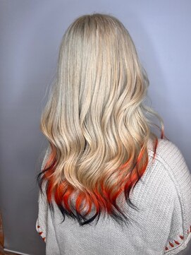 美容室 パペポ(PAPEPO) フォックスカラー×オレンジ×ブラック　ダブルカラー