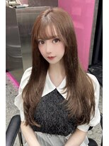 ランズ(LANDS)&nbsp;ブラウン×レイヤーカット【韓国ワンホンヘア 大阪 梅田】