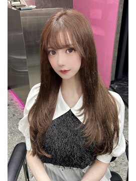 ランズ(LANDS) ブラウン×レイヤーカット【韓国ワンホンヘア 大阪 梅田】