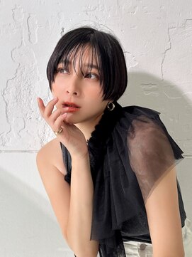 ラフィス ヘアー コタ 明石店(La fith hair cota) 【La fith】マッシュショート×黒髪×シースルーバング