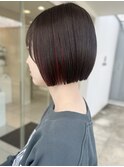 インナーカラー ローズピンク ボブ