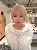 【廣川】顔まわりレイヤー/ミニボブ/ホワイトベージュ/ブロンド