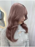 『Rio』ラベンダーピンク/ブリーチカラー/顔周りレイヤー/新宿