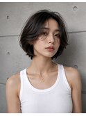 natural flow &nbsp;bob ボブレイヤー　黒髪パーマ　フェイスレイヤー
