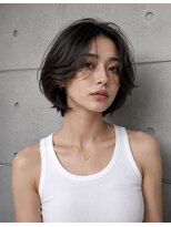 クオリア(QUOLIA)&nbsp;natural flow  bob ボブレイヤー　黒髪パーマ　フェイスレイヤー