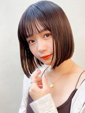 ウィールール 札幌店(WE RULE) 透明感チョコレートブラウン小顔ミニボブレイヤーカット夏カラー