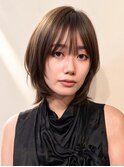 小顔夏カットふんわりレイヤー大人可愛いナチュラルブラウン