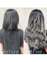 ARビューティー ギンザ(AR Beauty Ginza)&nbsp;ブラック×シルバー#シールエクステ#グラデーションカラー#銀座
