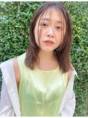 くびれヘア顔周り韓国レイヤーカット黒髪ショートミディアム/柏