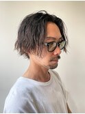 波巻きミディアム×大人男子ヘア