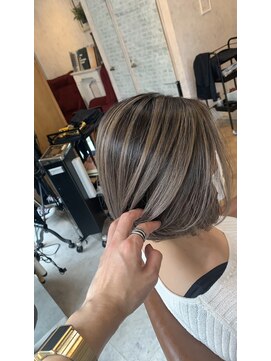 パルフェ ヘアー バイ オーク 九大学研都市(parfait hair byOAK) ボブでもできるバレイヤージュ