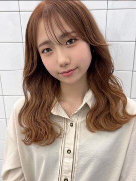 ミミヘアーガーデン(mimi hair garden) オレンジカラー/レイヤーロング