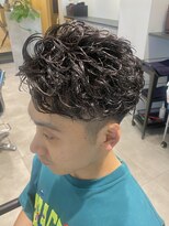 ノブレス ノアール(NOBLESSE NOIR)&nbsp;メンズショート/くるくるパーマ/アップバング