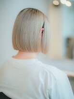 ベンジー オウン 代々木上原店(benji own) 切りっぱなしボブ×ハイトーン×ミルキーベージュ