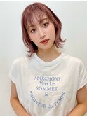 くびれボブパーマ 外ハネ シースルーバング フェイスレイヤーt86