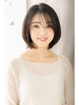 モッズヘア 越谷(mod's hair) シースルーバンググレーベージュ大人美人丸みボブZ越谷20代30代