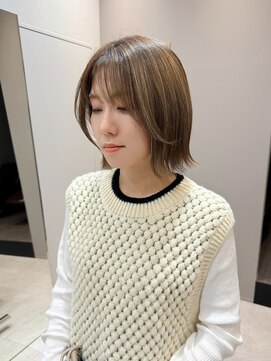 シュク 高円寺(SYUK) 加藤【高円寺】外ハネ/ボブ/ハイライト/ミルクティーベージュ