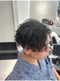 メンズパーマツイスパ波巻きスパイラルマッシュセンターパート
