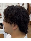 マッシュウルフツイストスパイラルパーマ