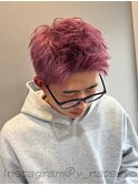 ピンクスパイキーショート