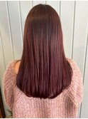 ピンクブラウン 艶髪ロング 暖色系 ブリーチなしカラー ２０代  