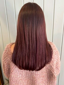 アンド アノン(and anon) ピンクブラウン 艶髪ロング 暖色系 ブリーチなしカラー 20代