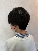 ビスクヘアデザイン(bisq hair design)&nbsp;ショートヘアー　ブラウンカラー　前髪カット　顔まわり　韓国風