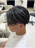 50代40代白髪ぼかしシルバーメッシュバレイヤージュ