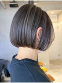 武蔵小杉白髪染めショートヘアタッセルボブミルクティーベージュ