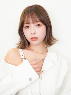 ラフィスヘアー シャルム 渋谷店(La fith hair charme) 【La fith】外ハネボブ×オリーブブラウン×シースルーバング