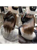 美髪矯正ビフォー、アフター