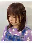 ザクザクな顔まわりレイヤーがポイント☆ミディアムレイヤーKIRA