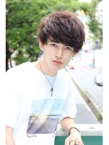 ネイビー(NAVY)&nbsp;ソフトツーブロックフェザーマッシュ 無造作トランクスヘア