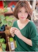 センターパートかきあげ前髪くせ毛風ボブc5戸田公園20代30代40代