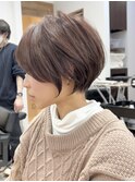 モードに大人可愛いダークアッシュイメチェンショートボブ