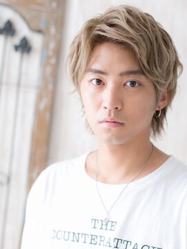 モッズヘアー メン 戸田公園店(mod's hair men) ワイルドアップバングのハイトーンカラーネオウルフa戸田公園