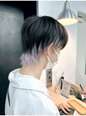 【GEEKS渋谷】マッシュウルフ/インナーカラー/シルバーホワイト