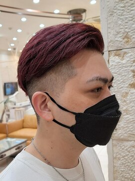 アリスベル(Alicebelle) アシンメトリーサイドパート★ボルドーカラー★