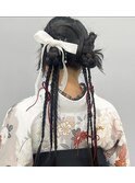 編み込みアレンジ/リボンアレンジ［新宿/パーティーヘアセット］