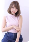 ことりベージュローライト大人かわいい小顔スリークボブ大人ボブ